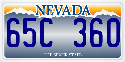 NV license plate 65C360