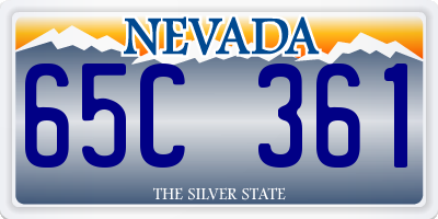 NV license plate 65C361