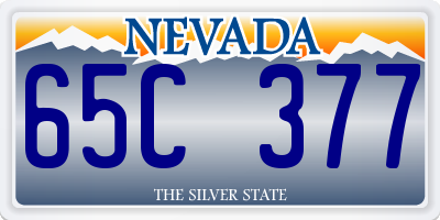 NV license plate 65C377