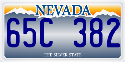 NV license plate 65C382