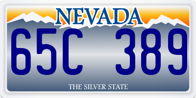 NV license plate 65C389