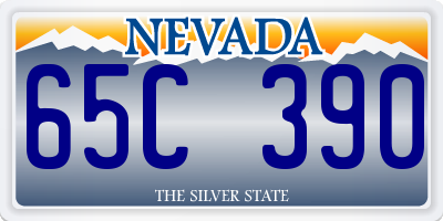 NV license plate 65C390