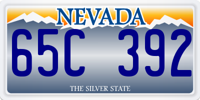 NV license plate 65C392