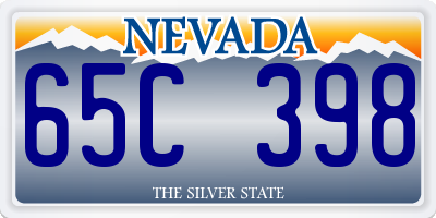 NV license plate 65C398