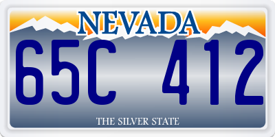 NV license plate 65C412