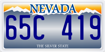 NV license plate 65C419