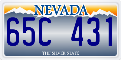 NV license plate 65C431
