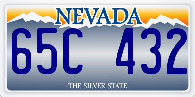 NV license plate 65C432