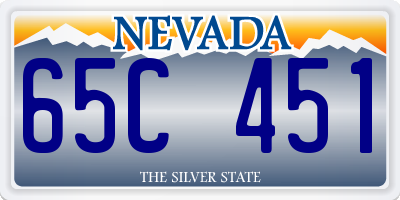 NV license plate 65C451