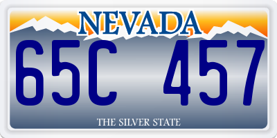 NV license plate 65C457