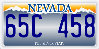 NV license plate 65C458