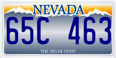 NV license plate 65C463