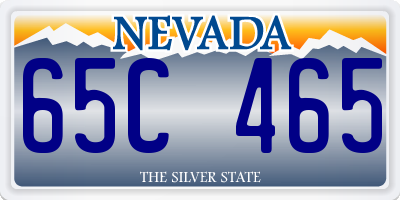 NV license plate 65C465