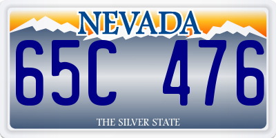 NV license plate 65C476