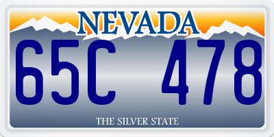 NV license plate 65C478