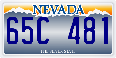 NV license plate 65C481