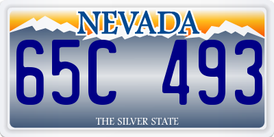 NV license plate 65C493