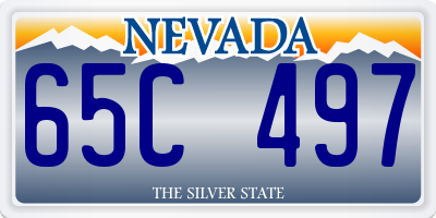 NV license plate 65C497