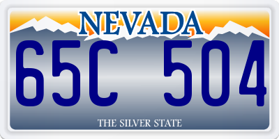 NV license plate 65C504