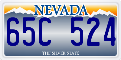 NV license plate 65C524