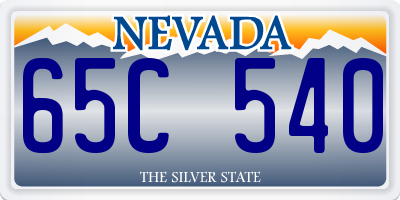 NV license plate 65C540