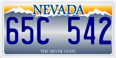 NV license plate 65C542