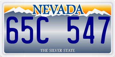 NV license plate 65C547