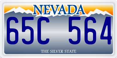 NV license plate 65C564