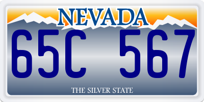 NV license plate 65C567