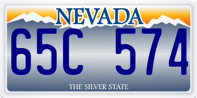 NV license plate 65C574