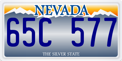 NV license plate 65C577