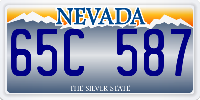 NV license plate 65C587