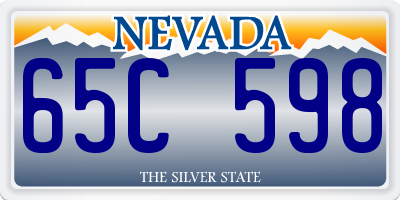 NV license plate 65C598