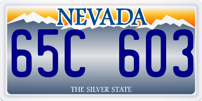 NV license plate 65C603