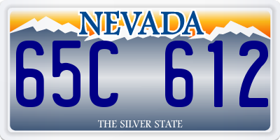 NV license plate 65C612