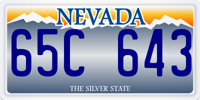 NV license plate 65C643
