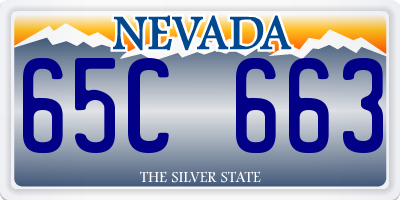 NV license plate 65C663