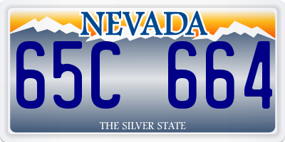 NV license plate 65C664