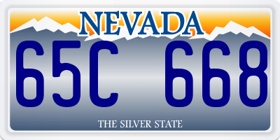 NV license plate 65C668