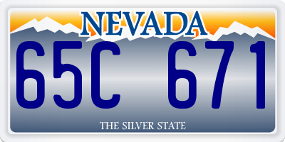 NV license plate 65C671