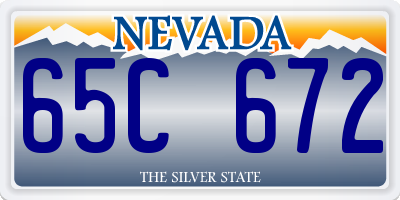 NV license plate 65C672