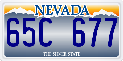 NV license plate 65C677