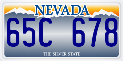 NV license plate 65C678