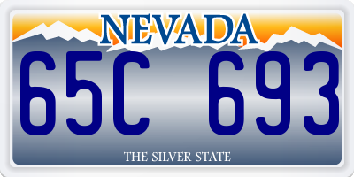 NV license plate 65C693