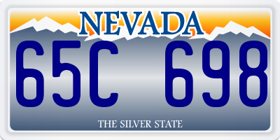 NV license plate 65C698