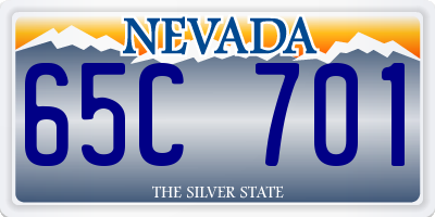 NV license plate 65C701