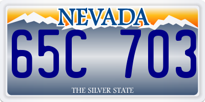 NV license plate 65C703