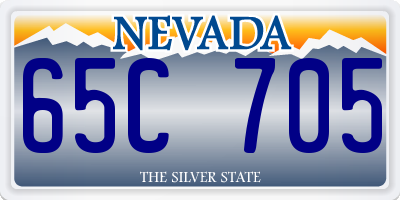 NV license plate 65C705