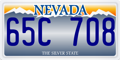 NV license plate 65C708