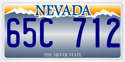 NV license plate 65C712